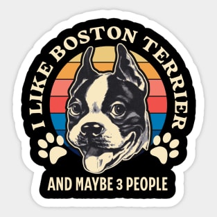 I Like Boston Terrier And Maybe 3 People Sticker